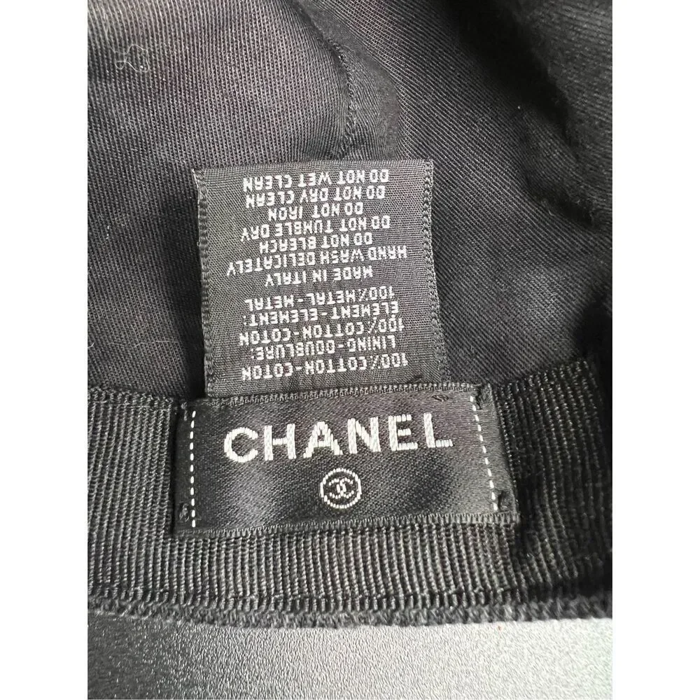 Chanel CC 22P dark denim logo all over cap